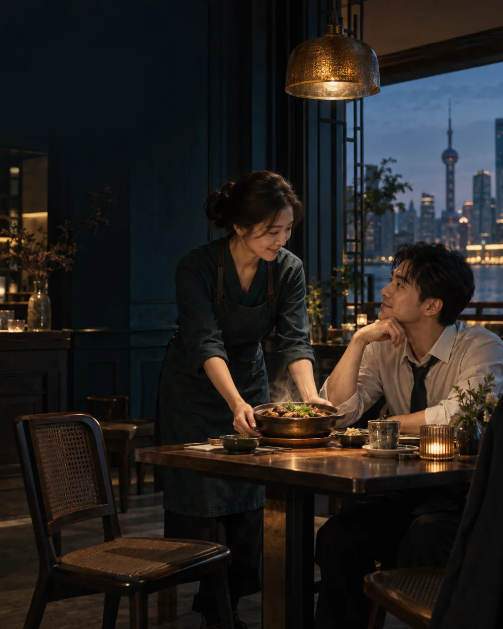 餐厅 · 招牌菜系列短剧的 AI 概念封面，非真实门店或成片截图